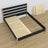 Double bed black and oak – wooden rear headboard, Nizio Home