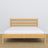 Wooden double bed natural pine – side view, proportions and shape, bedroom