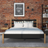 Wooden double bed black and oak – side view, proportions and shape, bedroom