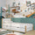 Single bed with drawer wooden white-oak – children’s room, scandi style