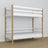 White and Oak Wooden Bunk Bed – Upper and Lower Sleeping Area, Scandi