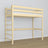 Loft bed clear pine wooden – dimensions and diagram, Nizio