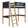 Black and Oak Wooden Loft Bed – Children’s Room, Solid Wood, Scandi Style
