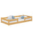 Low Wooden Natural Pine Bed – Bedroom, Solid Wood, Scandinavian Style, Nizio