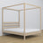 Double bed bleached oak with canopy – decorative oak frame, scandi