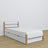 Wooden bed with mattress drawer white-oak – child’s room arrangement