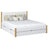 Wooden double bed with drawer white with oak – bedroom, storage, scandi style