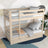 Bleached Oak Bunk Bed for Children – Mattress Drawer, Oak, Nizio