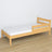 Wooden safety rail natural pine in children’s bed – scandi arrangement