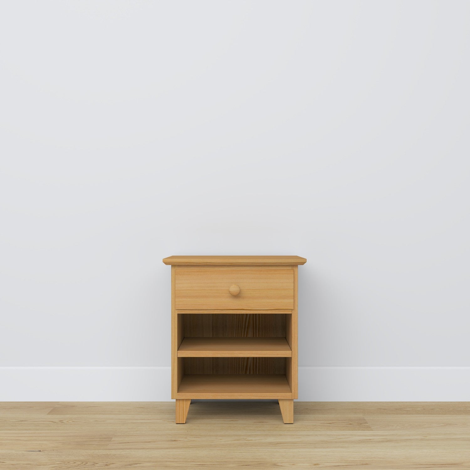 Bedside table with drawer N02 pine natural pine – bedroom, Scandinavian style