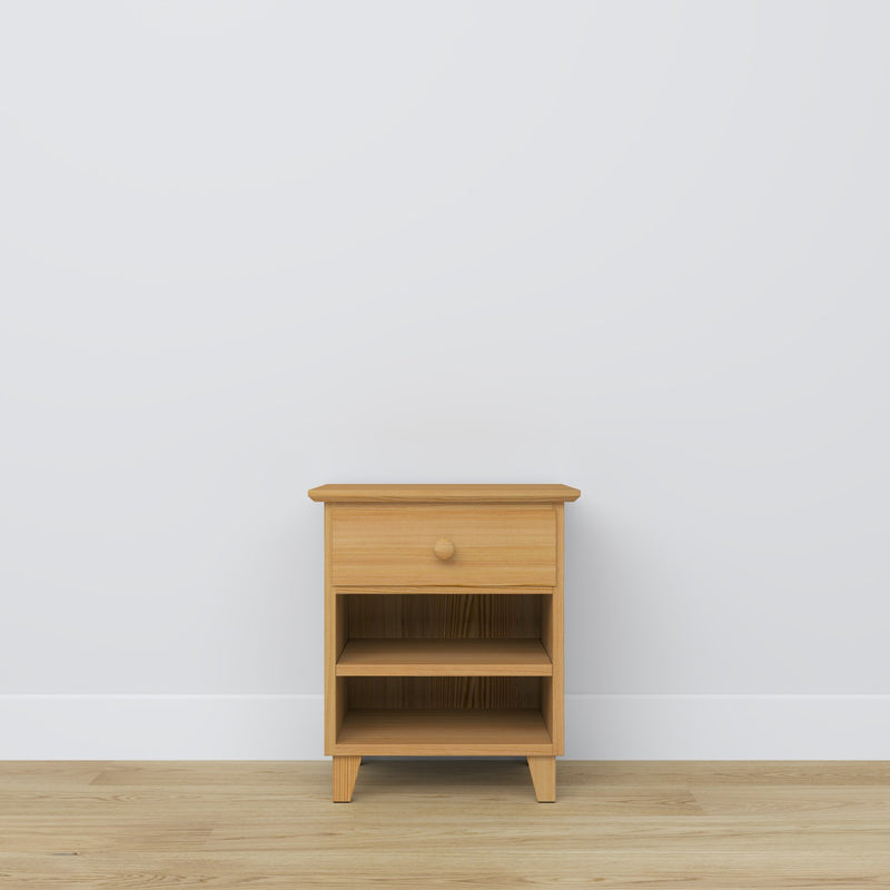 Bedside table with drawer N02 pine natural pine – bedroom, Scandinavian style