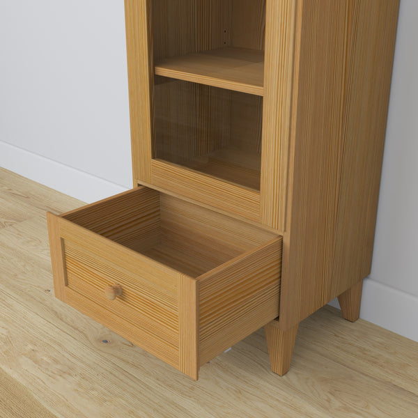 Display cabinet 1S pine natural pine in living room – Scandinavian arrangement, Nizio