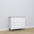 Chest of drawers 3S white with oak – wooden, closed drawers, front view, Nizio