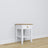 Bedside table N01 white with oak – wooden, front view, Nizio Home