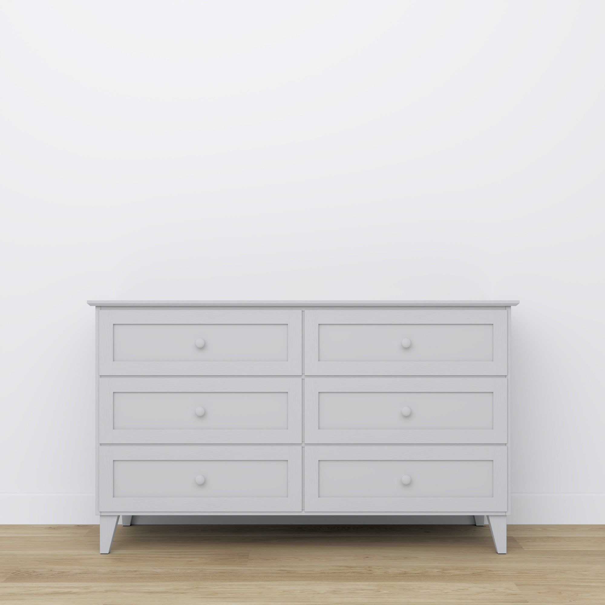 Chest of drawers 6S grey wooden – side view, depth and profile