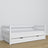 Wooden sofa bed with drawer white – child’s room, scandi arrangement