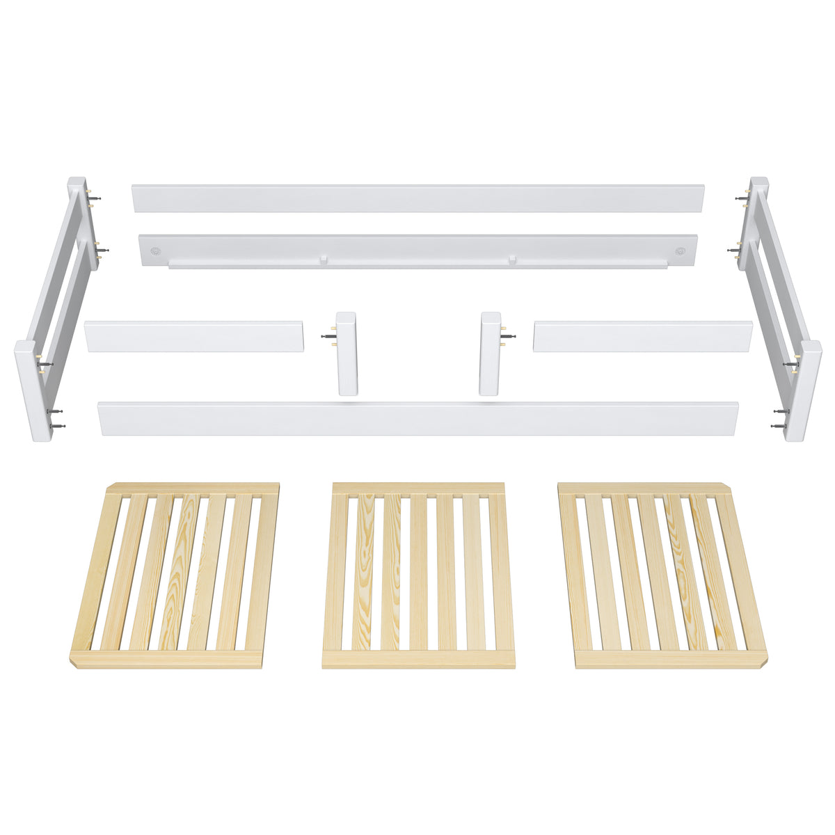 Low Bed Oak Natural Oak – Angled View, Bedroom