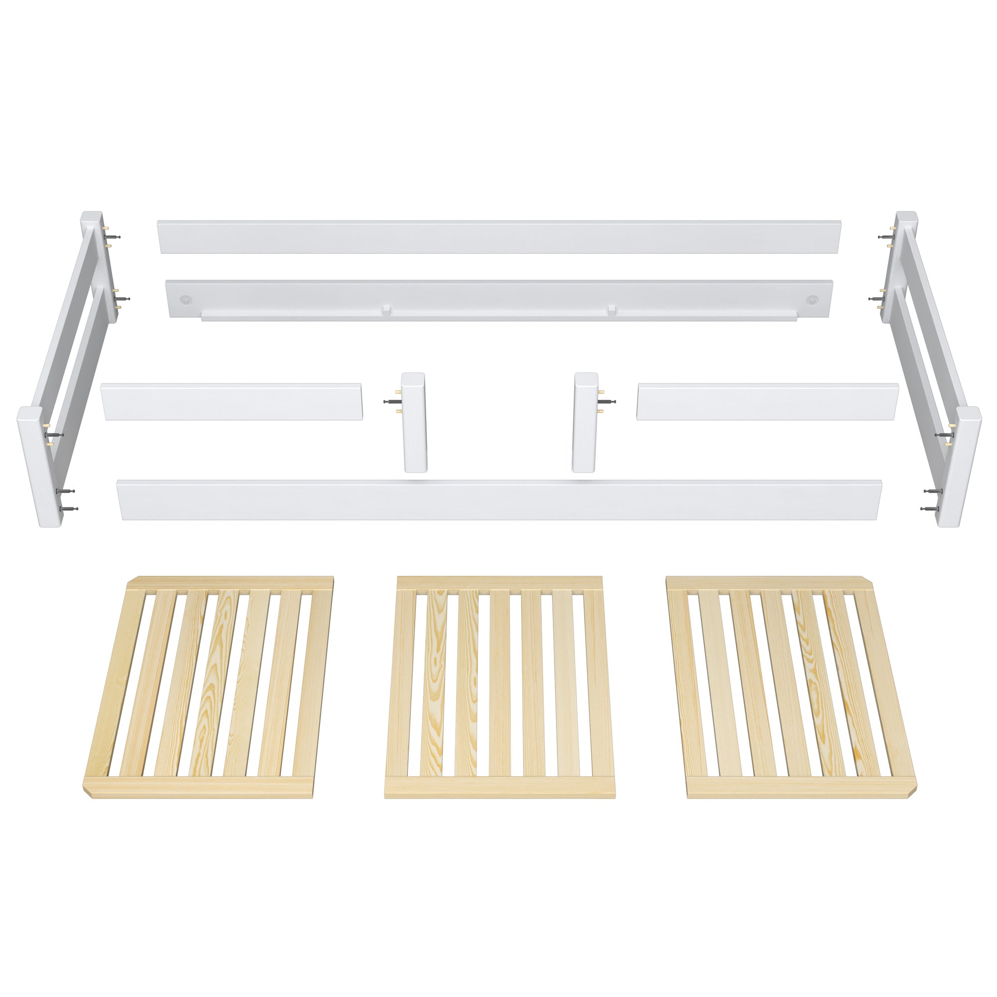 Low Bed Oak Natural Oak – Angled View, Bedroom