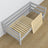 Sofa bed wooden grey – view from the headboard, children’s room