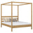 Oak canopy double bed N01 natural oak – overall view, solid oak wood