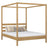 Double bed with canopy natural oak – oak slatted frame and slats, Nizio