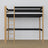 Black and Oak Wooden Loft Bed – Slatted Frame, Side View