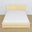 Double bed with wooden drawer clear pine – angled view, scandi bedroom