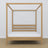 Oak double bed with canopy natural oak – headboard and frame, close-up