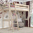 Bleached Oak Loft Bed – Free Space Under the Sleeping Area, Nizio