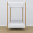 Wooden canopy bed white-oak – close-up of canopy and headboard