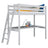 Grey Wooden Loft Bed with Desk – Children’s Room, Scandi Nizio
