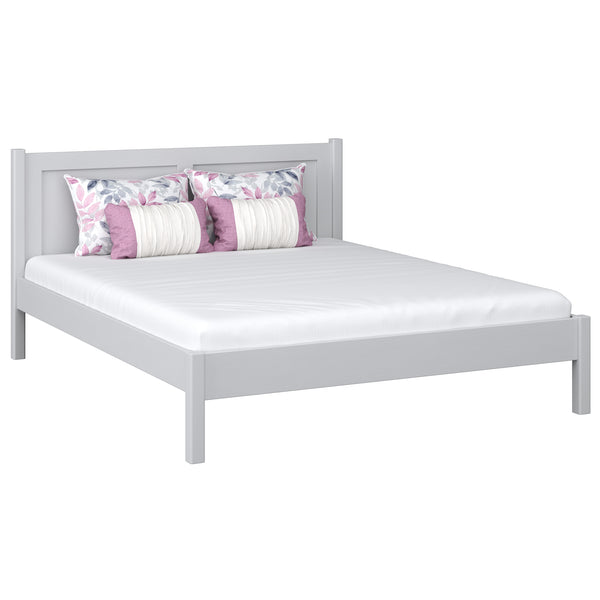 Wooden double bed grey – bedroom, solid wood, Scandinavian style