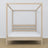 Oak double bed with canopy bleached oak – headboard and frame, close-up