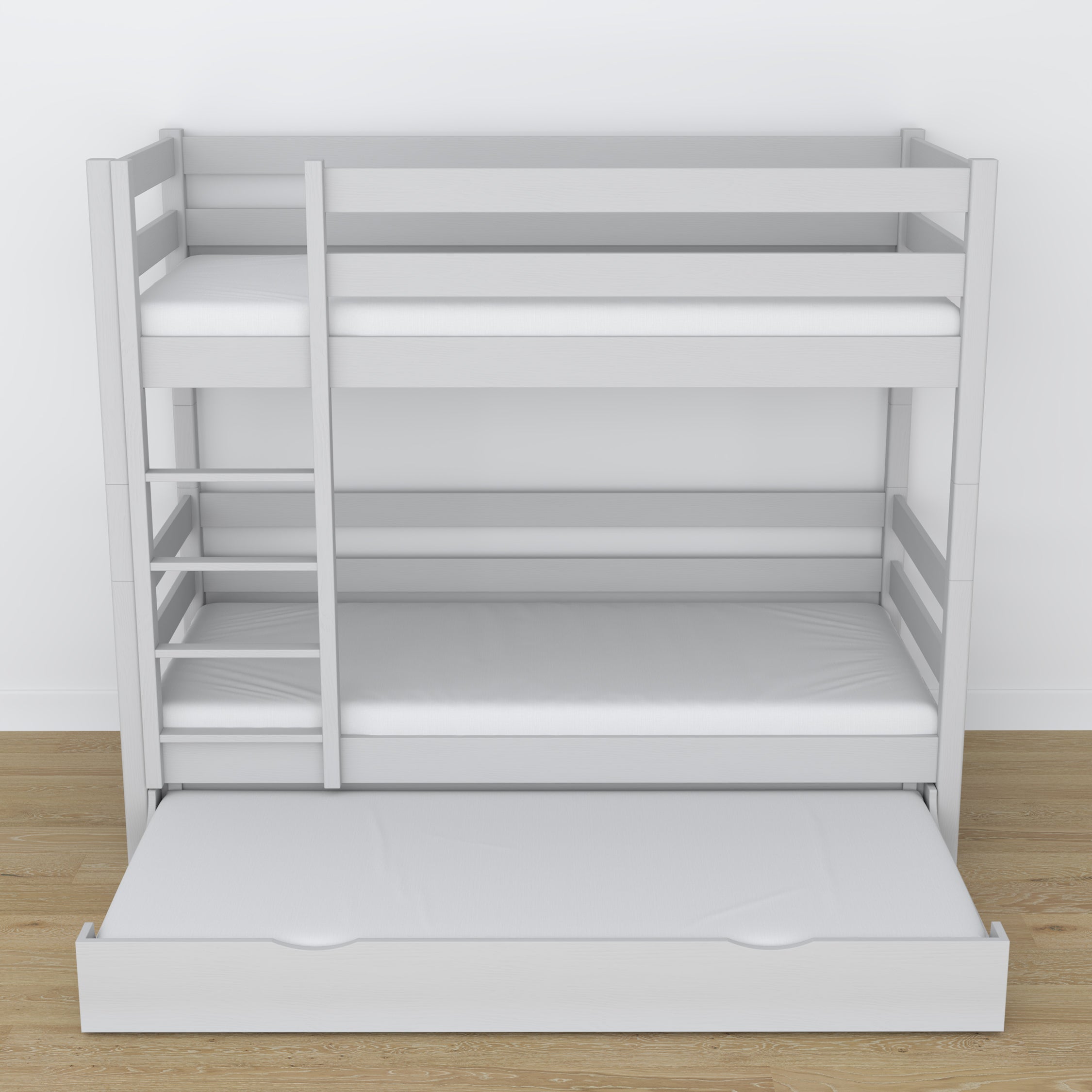 Grey Wooden Bunk Bed – Dimensions and Diagram with Mattress Drawer