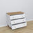 Chest of drawers 3S wooden white with oak – open drawers, spacious storage compartments