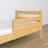 Safety rail natural pine – hook and mounting, wooden, close-up