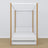 Bed white/oak canopy bed with drawer – side view, wooden, Nizio