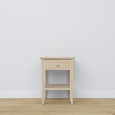 Bedside table with drawer N01 oak bleached oak – bedroom, Scandinavian style