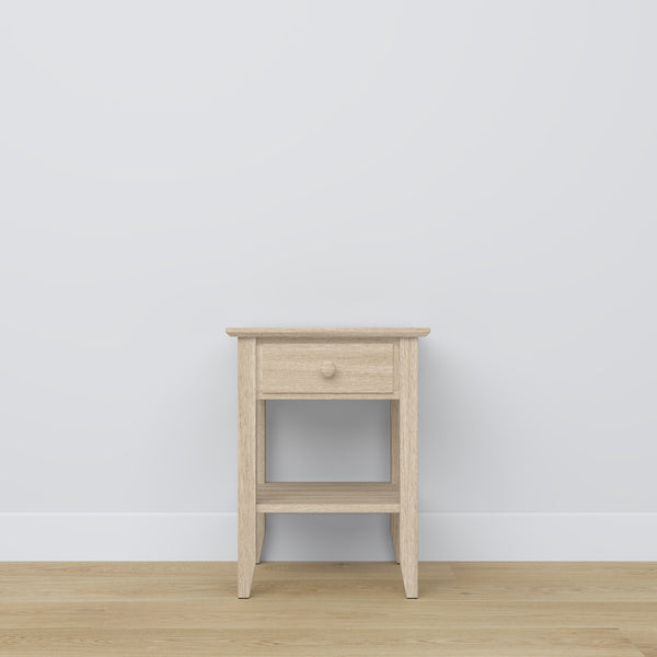Bedside table with drawer N01 oak bleached oak – bedroom, Scandinavian style