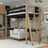Black and Oak Wooden Loft Bed – Free Space Under the Sleeping Area, Nizio