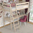 Loft bed bleached oak – oak desk under the sleeping area, scandi children’s room