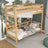 Natural Pine Wooden Bunk Bed – Two Sleeping Areas in One, Safe Construction