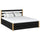 Wooden double bed with drawer N01 black / natural oak – overall view, solid wood