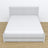 Double bed with wooden drawer grey – angled view, scandi bedroom