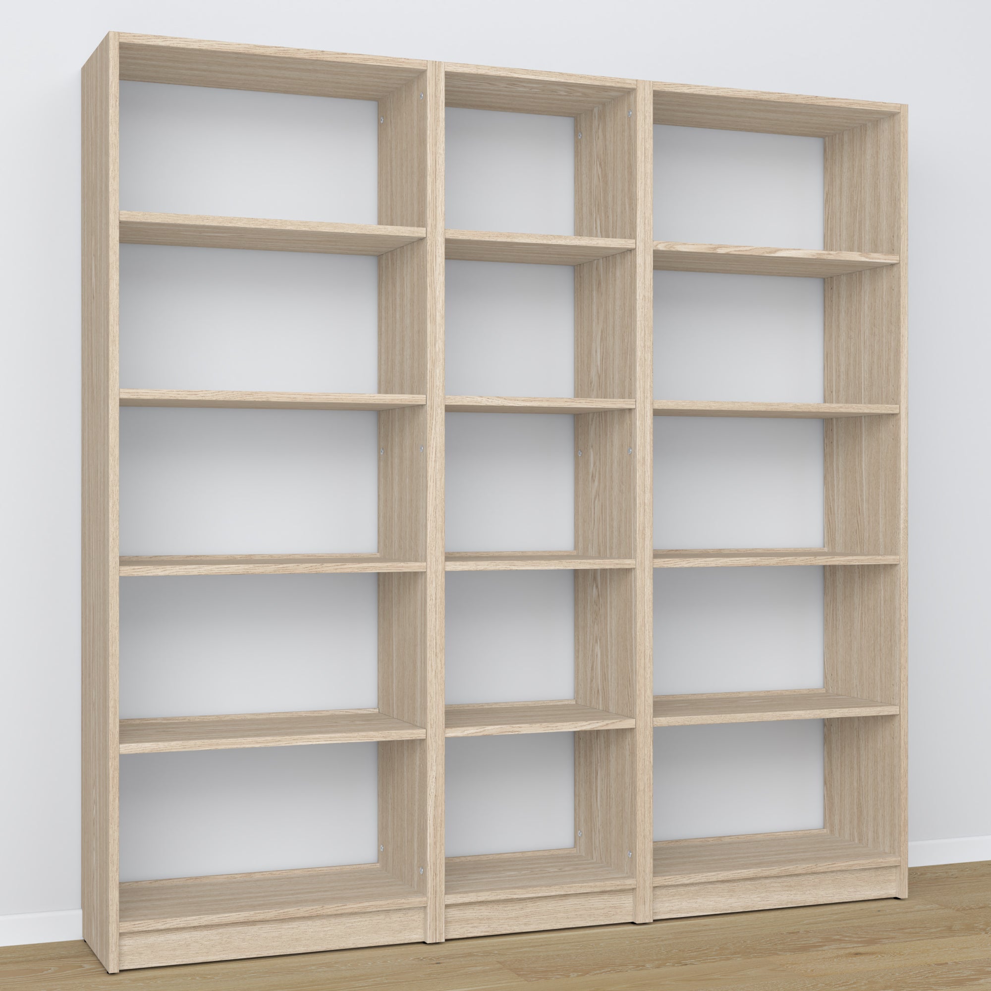 Bookcase bleached oak – oak joints, close-up of workmanship quality