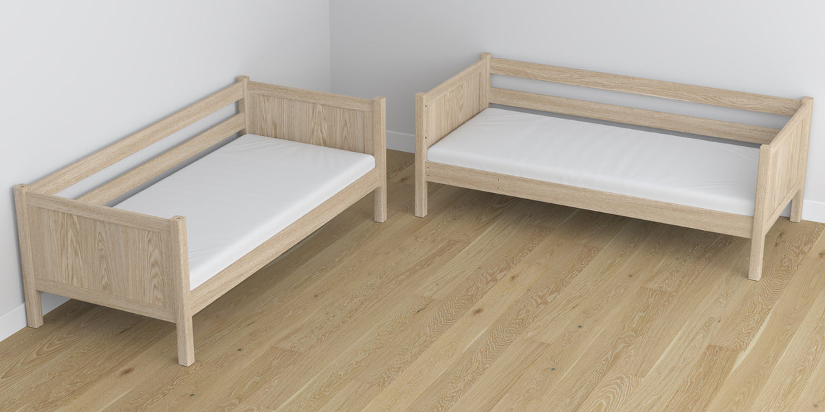 Oak Bunk Bed Bleached Oak with Mattress Drawer – Room Arrangement