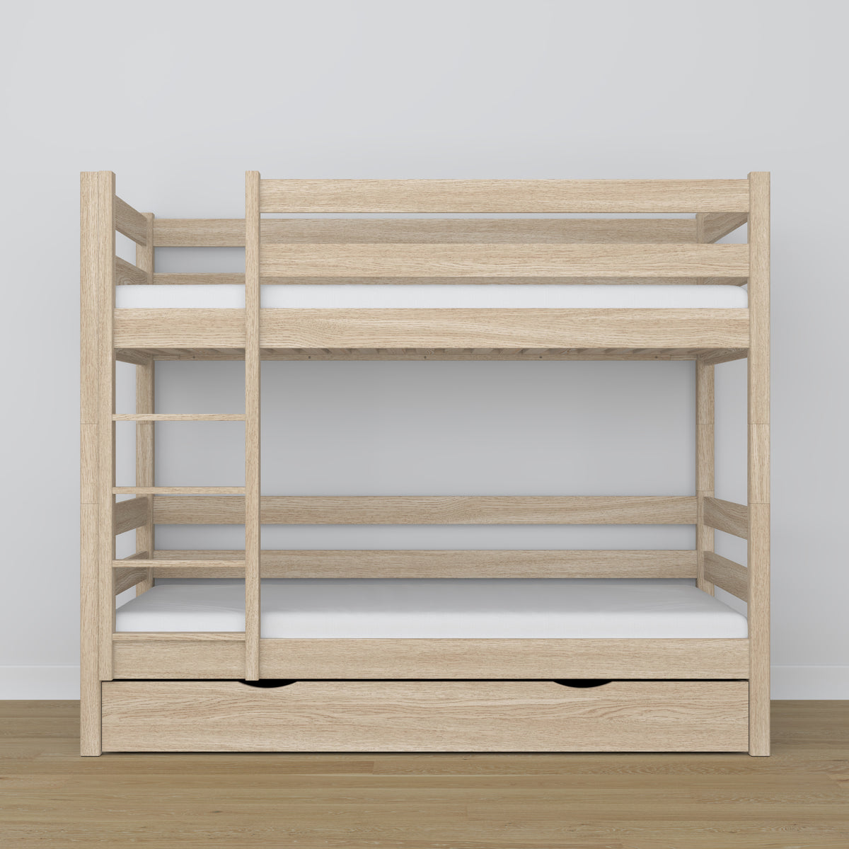 Oak Bunk Bed Bleached Oak – Ladder and Joint Details, Children’s Room