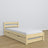 Clear pine bed – mattress drawer, wooden details, Nizio Home