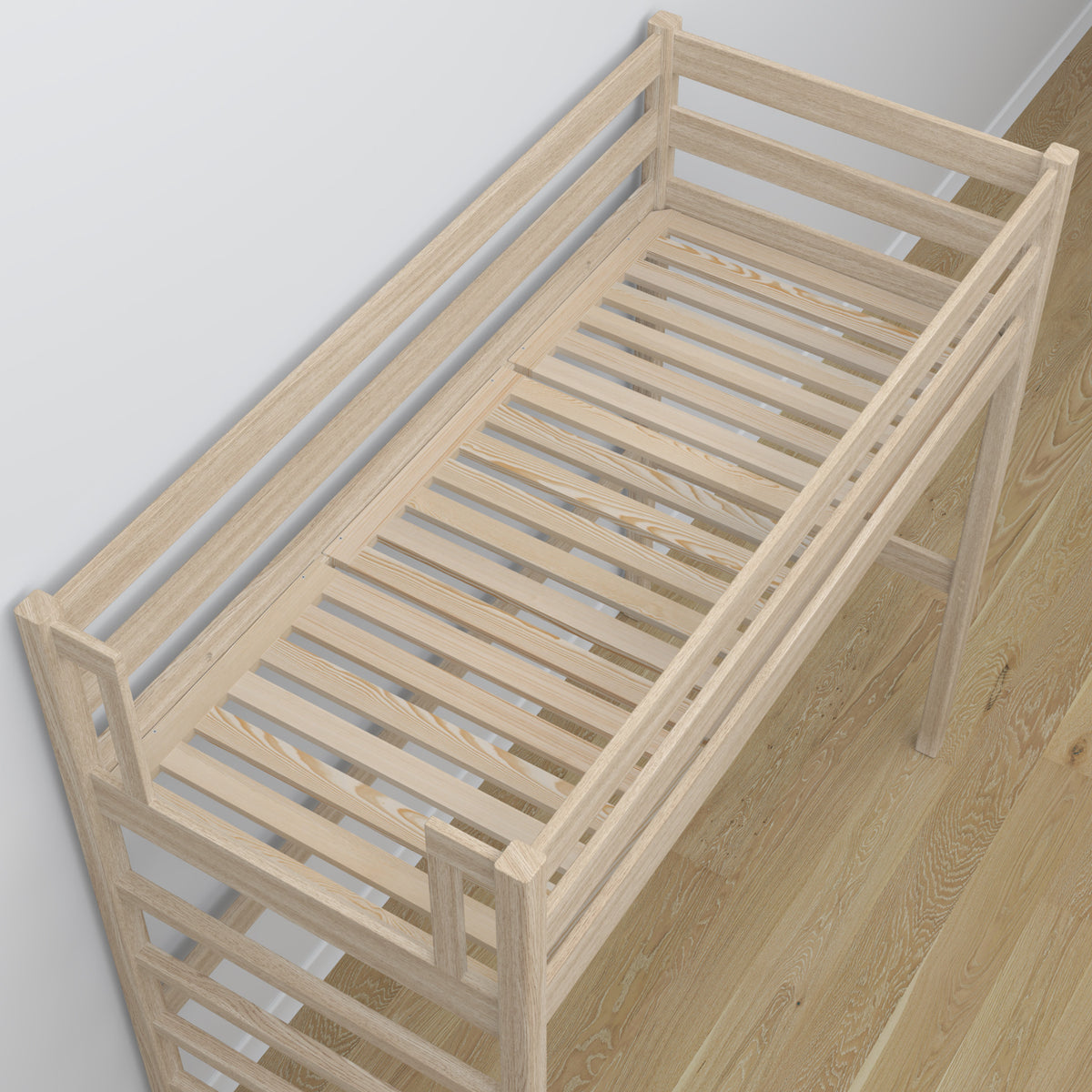 Oak Loft Bed with Desk Bleached Oak – Ladder and Joint Details