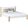 Wooden double bed N01 white/oak – overall view, solid wood